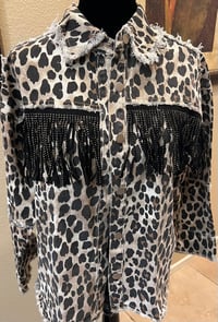Image 3 of Handmade Leopard Print Fringe Jacket Johnny Cash