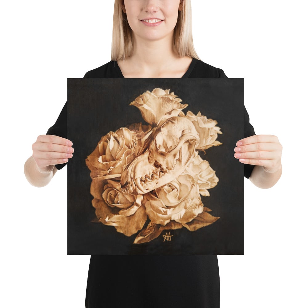 Photo Print: Fox Skull and Roses