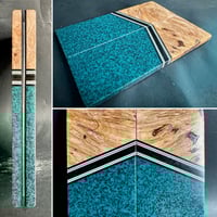 Image 1 of Maple Burl & Viridian Grip-Tec Segmented Knife Scales