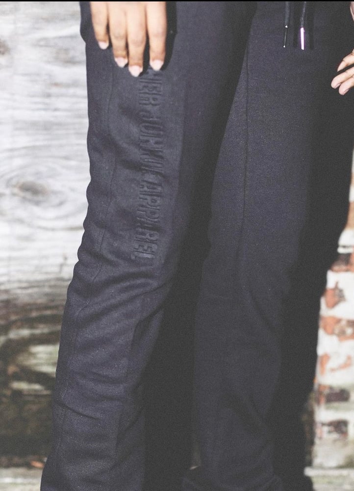 Image of Black Stacked Joggers