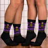 BOSSFITTED Black Purple and Gold Socks