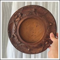 Image 3 of Carved hardwood cloche base / trinket dish