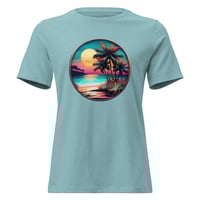 Image 1 of Women's Relaxed T-Shirt, Tropical Beach Sunset tee