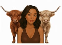 Image 1 of highland cows decals 