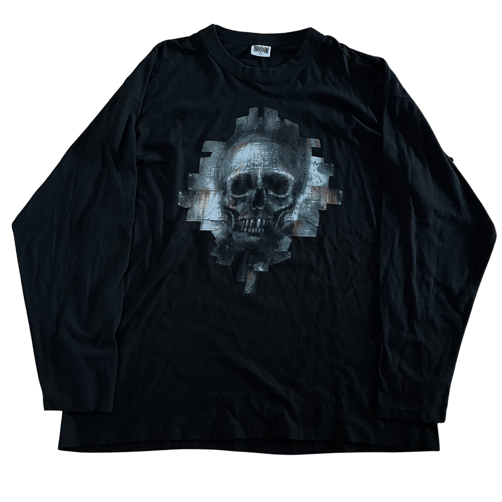 Image of Thunderdome Skull Longsleeve rave T Shirt XL