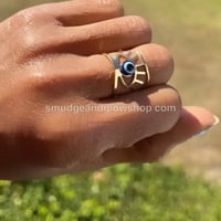 Image 2 of Evil Eye Cuff Bracelet & Ring Set
