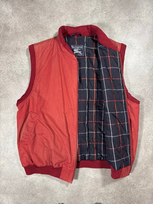Image of 1980s Burberry Zip Up Vest, Size Large