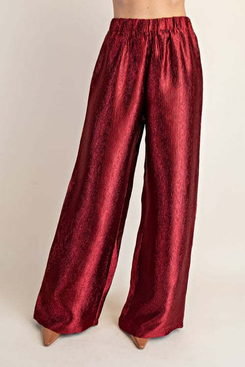 Image of Wide Leg Pants- WINE