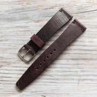 Image 1 of Vintage Style Chevre Watch Strap - Eggplant