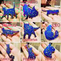 Image 3 of constellation cat enamel pins 