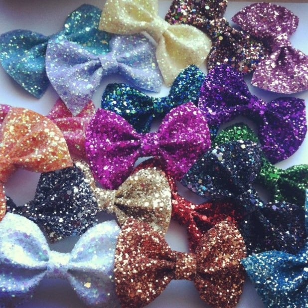 Image of Small Glitter Hair Bows 