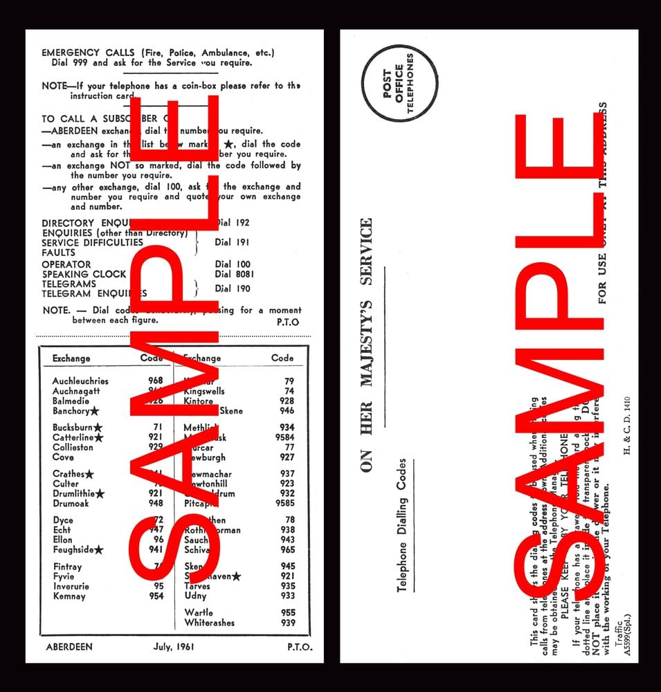 Telephone Furniture - Dial Labels, Label Protectors & Index Code Cards ...
