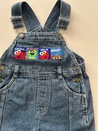 Image 3 of baby sesame denim shortalls