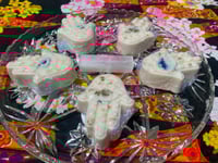 Image 1 of hamsa protection energy clearing goats milk soaps with hidden crystal inside 
