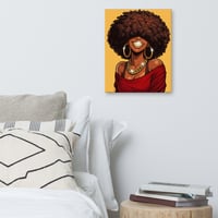 Image 3 of Canvas Print Grilling Woman