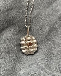 Image 1 of Lucky 4 grid charm with CZ gem 