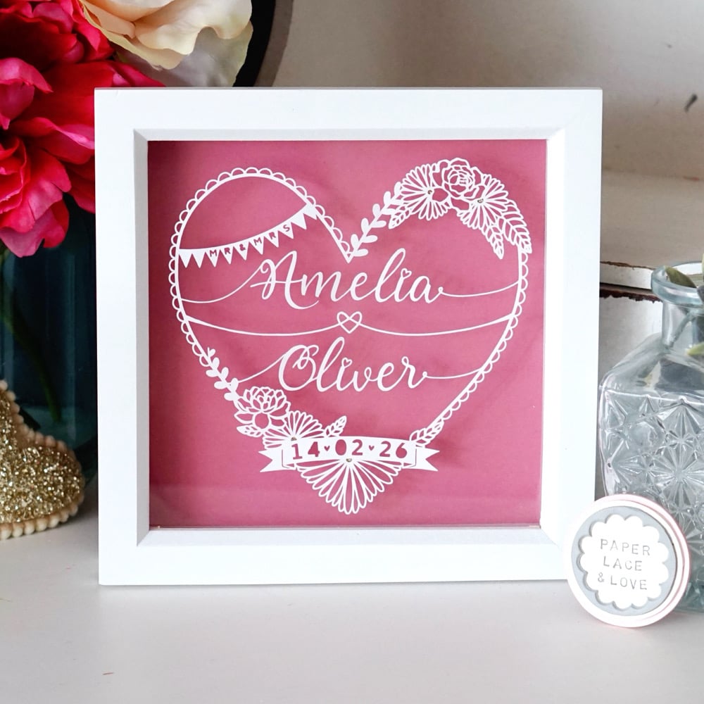 Image of Floral Lace Couples Heart