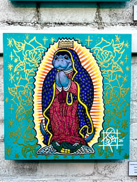 “Florida is my religion” original painting (16”x16” acrylic on wood panel)