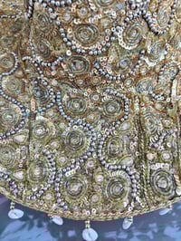 Image 2 of Dolly cowboy hat - recycled sari fabric Gold & Silver
