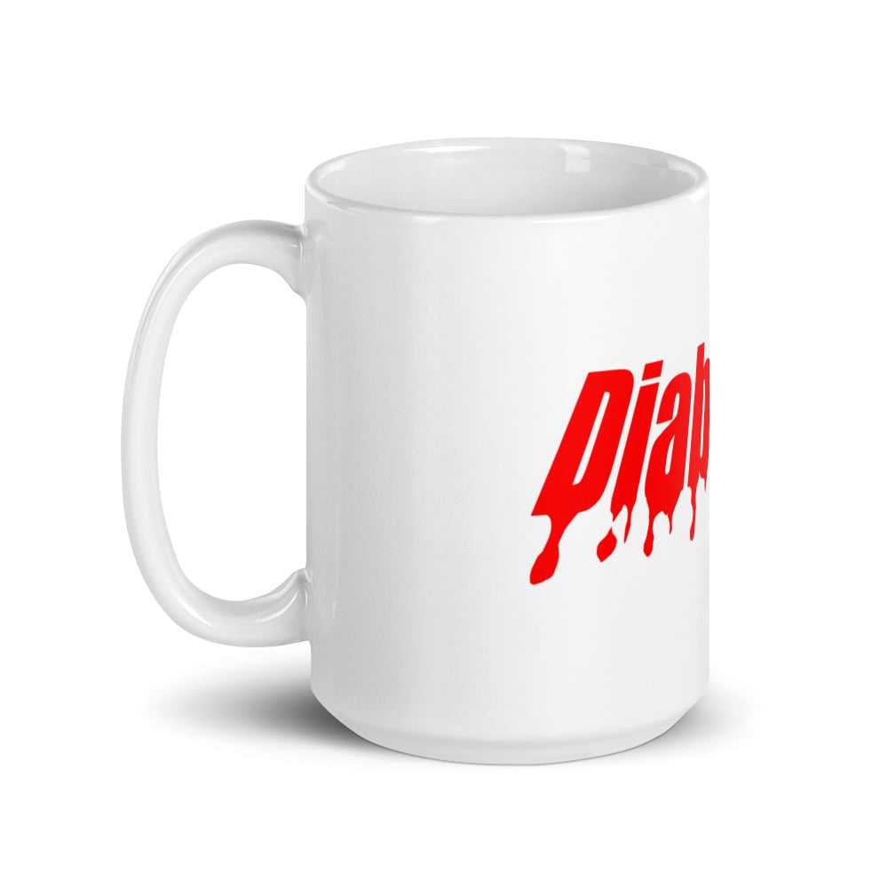 Diabolical drip text logo mug 