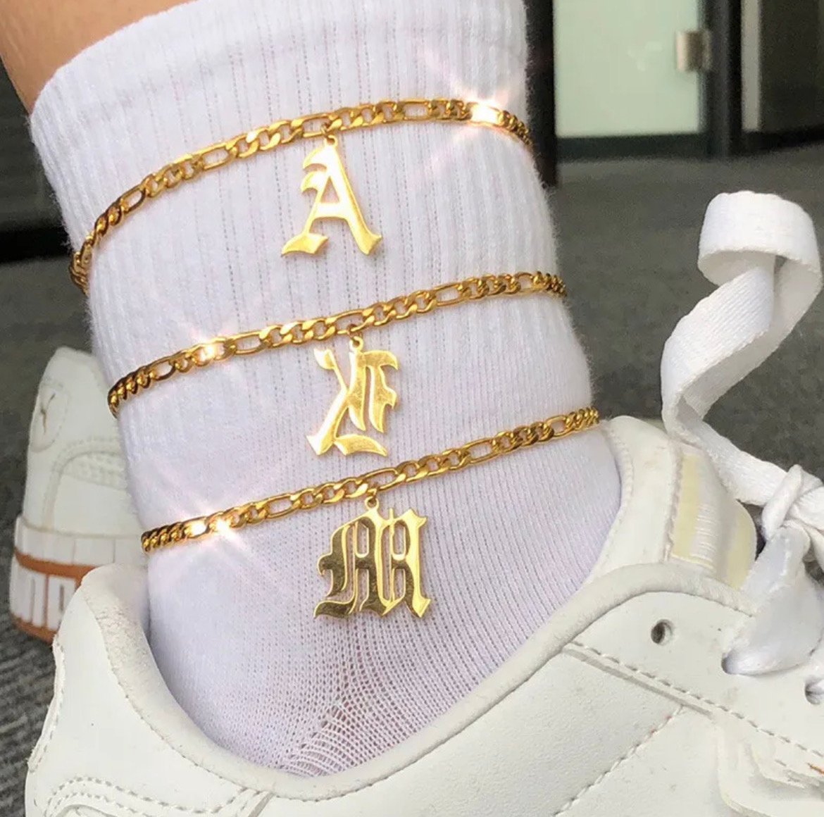 Custom on sale initial anklet