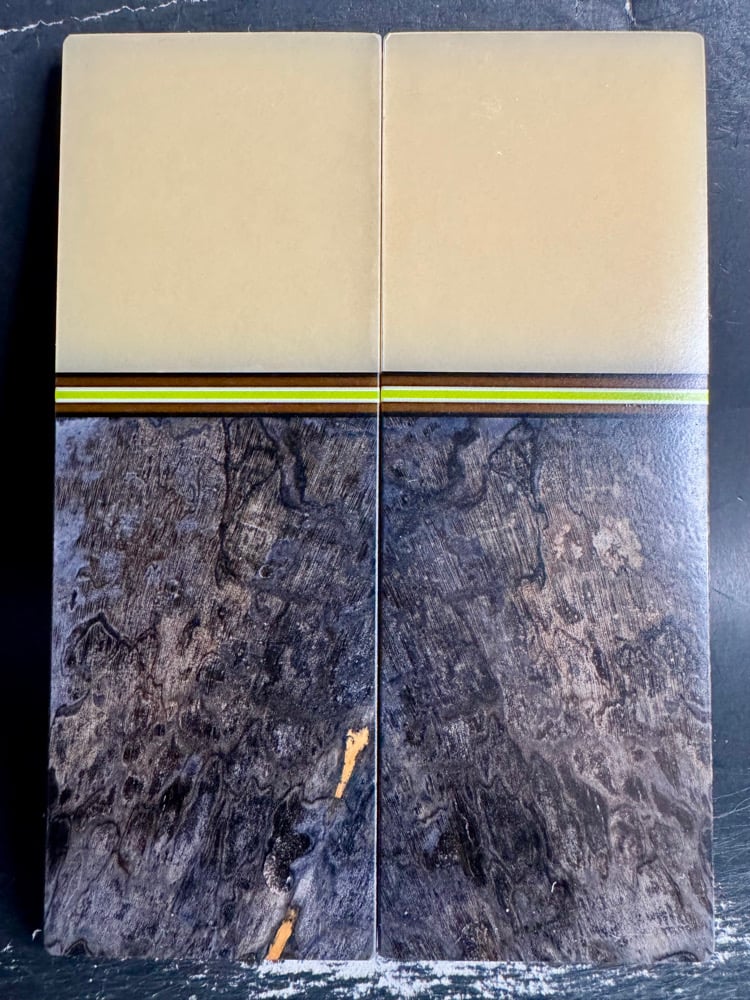 Image of Paper Micarta & Spalted Crosscut Maple Segmented Knife Scales