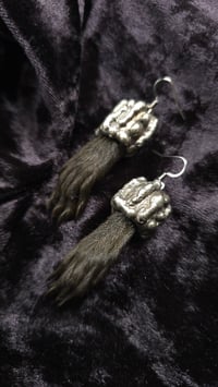 Image 4 of Black squirrel paw earrings