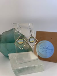 Image 4 of Fluid art diamond frame earrings