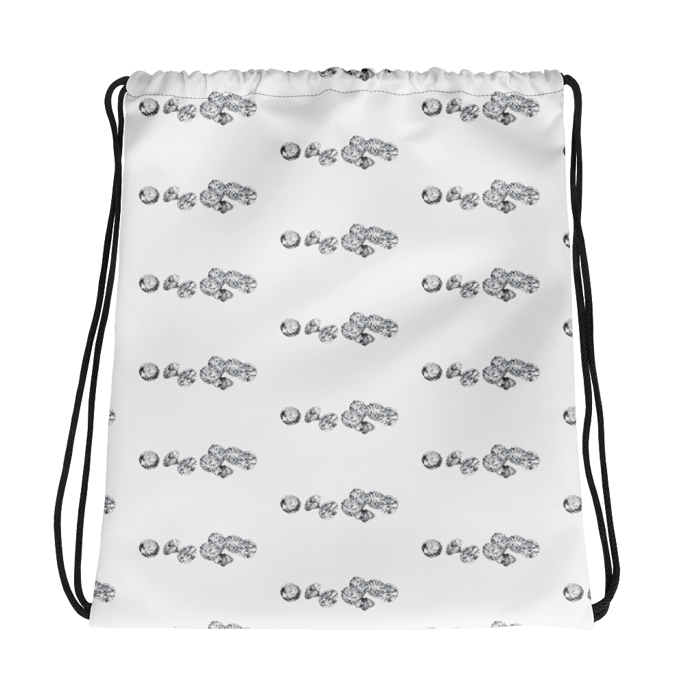 White Drawstring Bag With Name