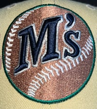 Image 2 of TEAL / CREAM  SEATTLE MARINERS CUSTOM FITTED CAP
