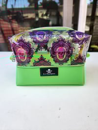 Image 2 of Rainbow skulls clear boxy pouch