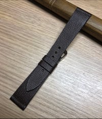 Image 2 of Dark Brown French Grained Calfskin Watch Strap