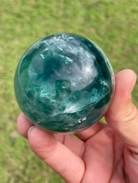 Image 2 of Dark Green Fluorite Sphere #1824
