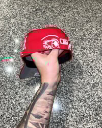 Image 2 of RED NY YANKEES CUSTOM FITTED CAP PT.2p