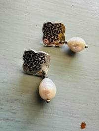 Image 7 of sterling silver and baroque pearl post earrings