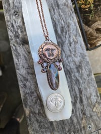 Image 3 of Electroformed sunflower moon necklace 02