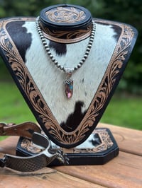 Image 2 of Pink Dahlia Horsehead Pendant