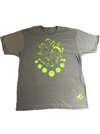Image 1 of Moon Thief Tee v2 - Green/Yellow/Grey