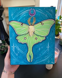 Image 2 of Original Luna Moth Painting 