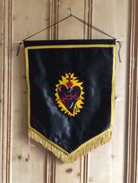 Image 2 of Handmade Black Sacred Heart Wall Banner