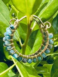 Image 1 of LUCIDA — Blue Apatite Swing Hoop Earrings