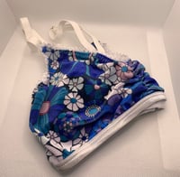 Image 1 of Blue floral velvet bralette