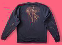 Image 2 of “HEART ON” BLEACH PAINTED SWEATSHIRT LARGE