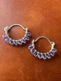 Image 1 of REVERIE — Amethyst Huggie Hoop Earrings