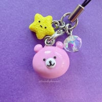 Image 1 of Pink Bear Star - Polymer Clay Phone Charm