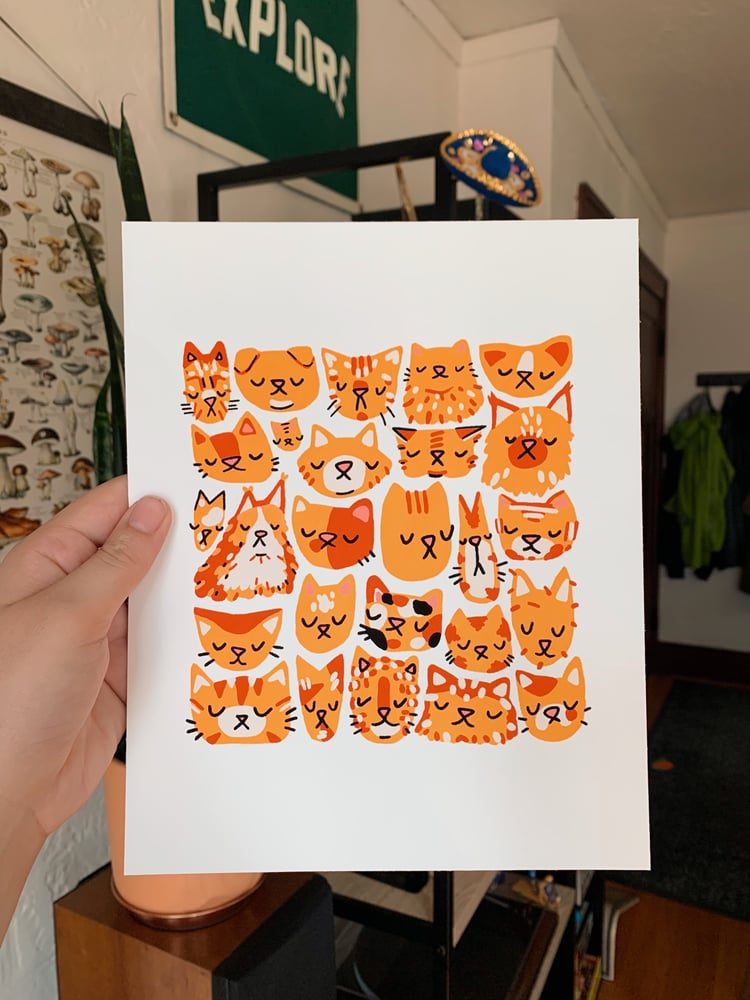 Image of A Bunch Of Orange Cats Print