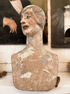 Image of Antique 1920s paper mache mannequin bust glass eyes FREE shipping  