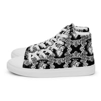 Image 17 of Antique Anatomical Heart Illustration Black/White Baroque Pattern Women’s High Top Canvas Shoes