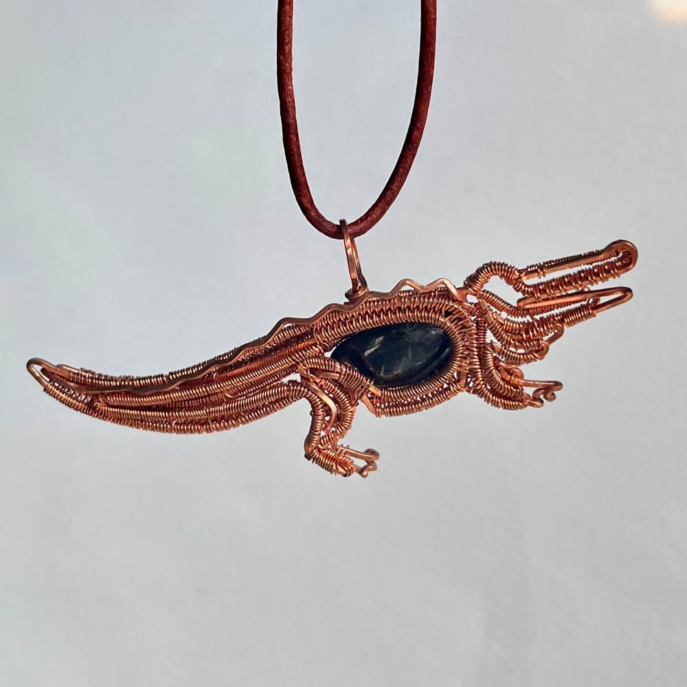 Image of Alligator Obsidian Pendant