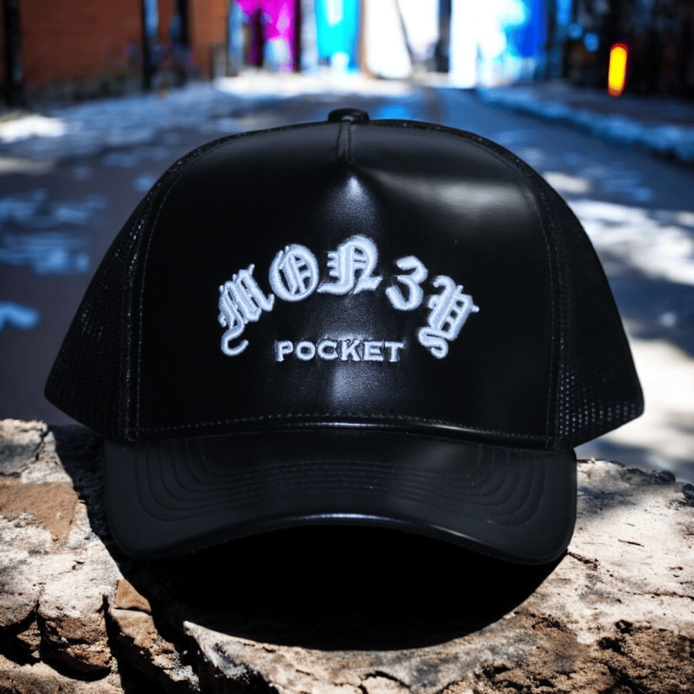 THE LEATHER MP TRUCKER HAT // BLACK